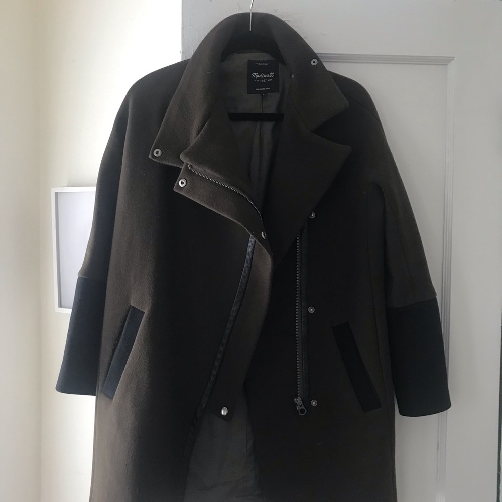 Madewell City Grid jacket in army green and black